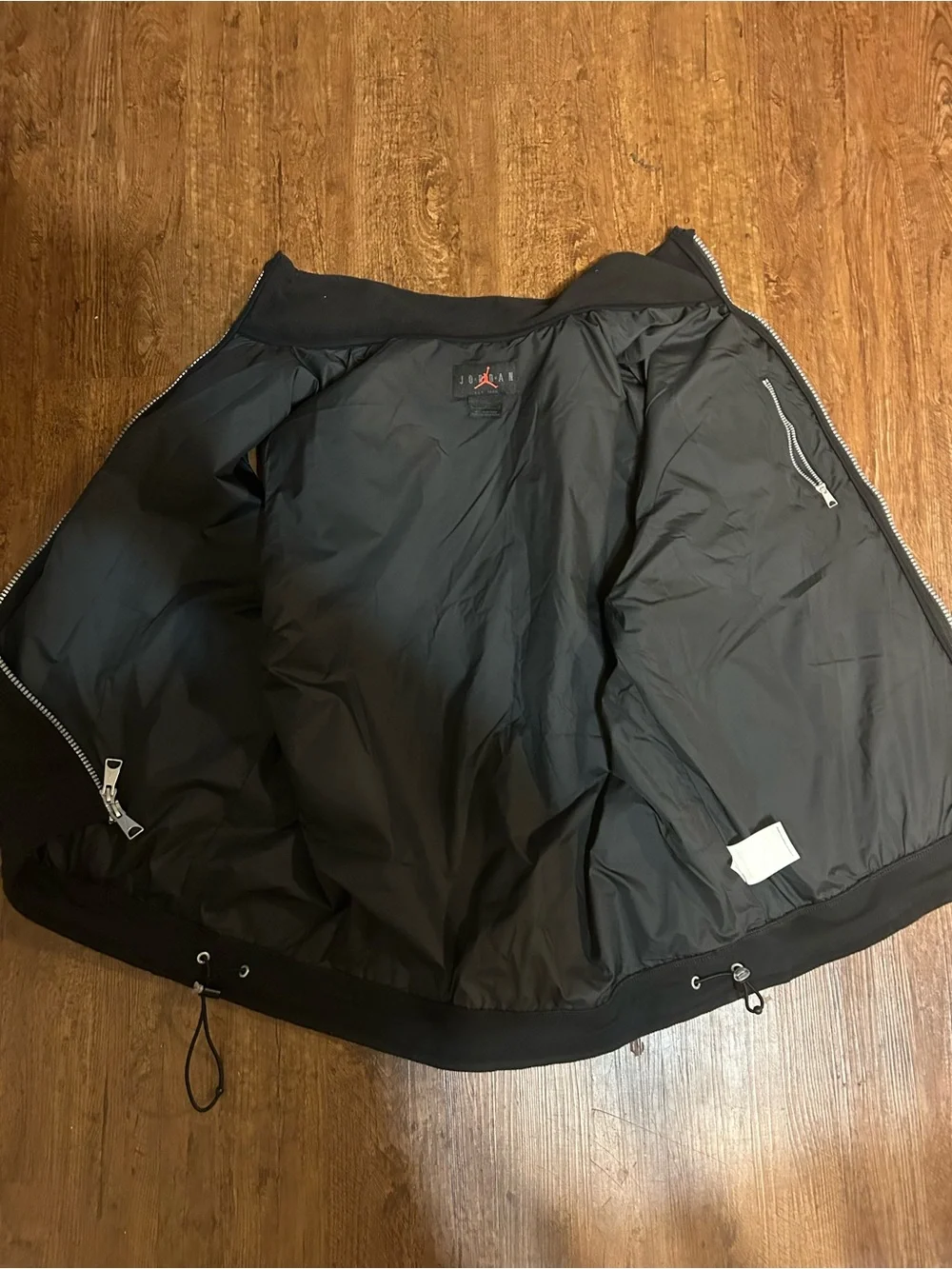 Jordan Essentials Mens Large Black Fleece Nylon Full Zip Vest FD8628-010 Jumpman
